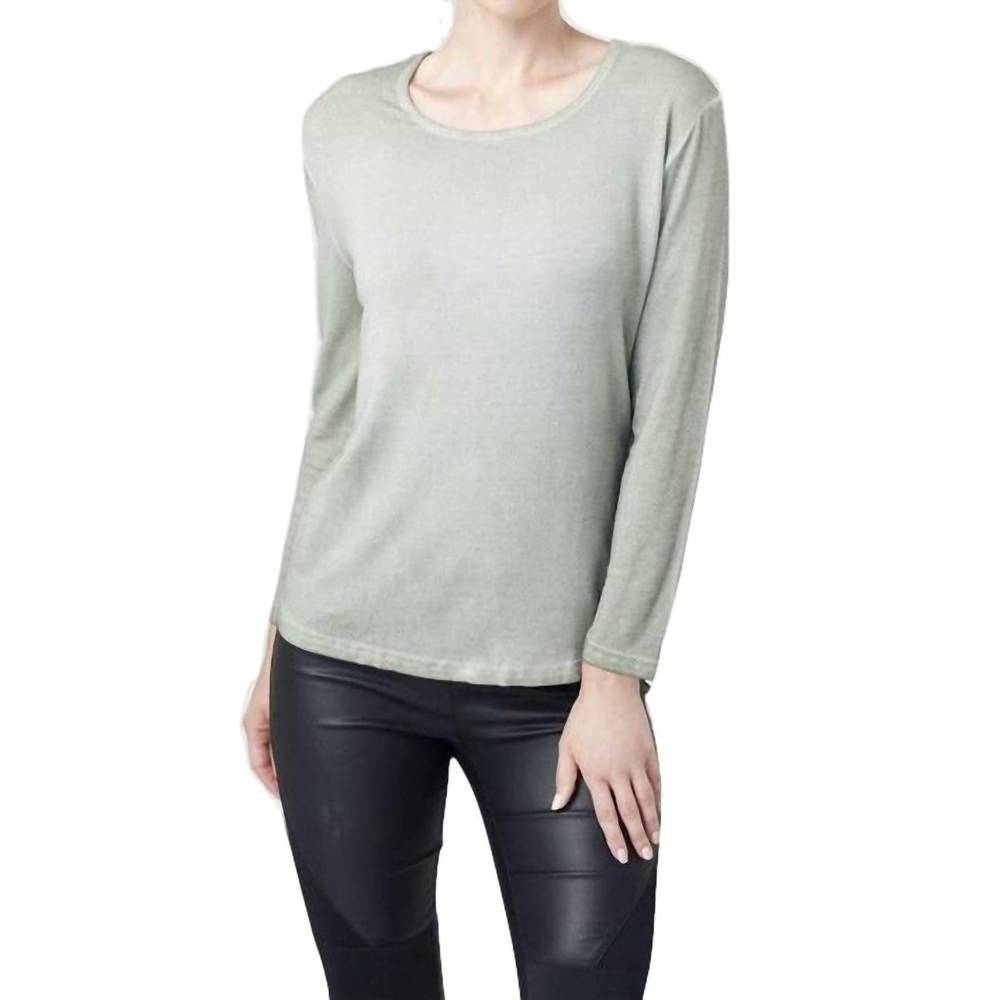 NEW ANGEL scoop-neck top in olive